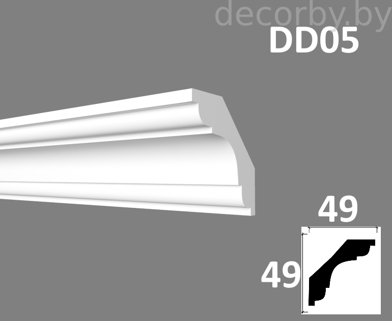 Плинтус потолочный DD05