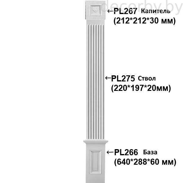 Пилястра комплект PL267+PL275+PL266