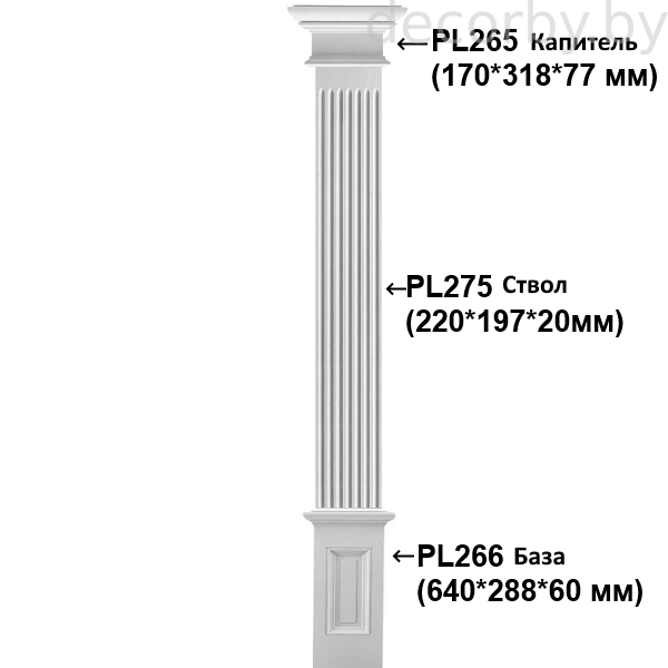 Пилястра комплект PL265+PL275+PL266