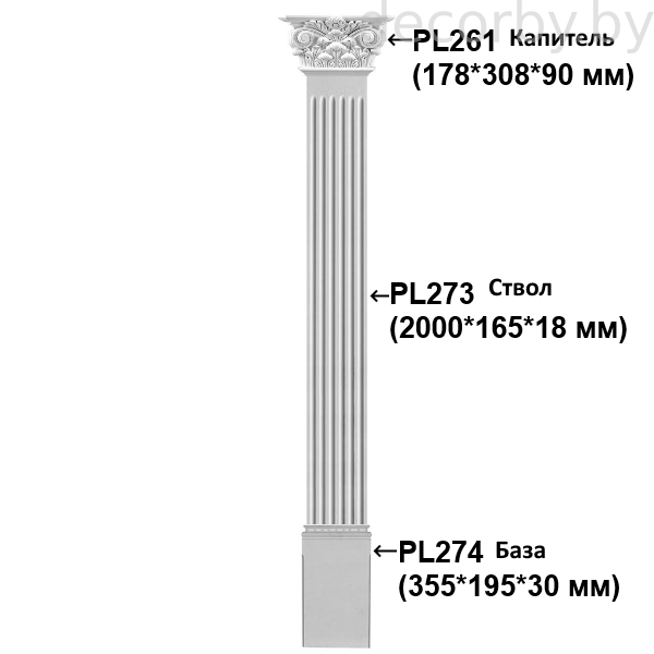 Пилястра комплект PL261+PL273+PL274